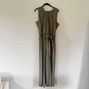 Calvin Klein | Green Sleeveless Belted Jumpsuit